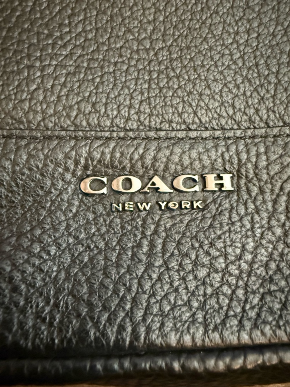 Coach Black Leather Sling / Crossbody Bag – Pebbled Leather - Picture 5 of 6